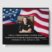 警察追悼米国アメリカ国旗の写真葬儀 ゲストブック (正面)