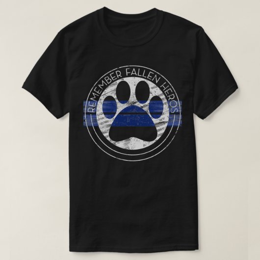 警察追悼警察K9ヒーロー落ちたK9警察 Tシャツ (デザイン正面)