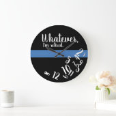 警察退おもしろい職後の青い線 ラージ壁時計 (ホーム)