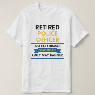 警察退職したは普通の青と同じおもしろいに Tシャツ