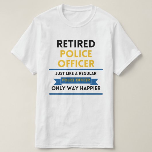 警察退職したは普通の青と同じおもしろいに Tシャツ (デザイン正面)
