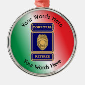 警察退職した企業のカスタム盾 メタルオーナメント (正面)