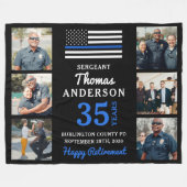 警察退職カスタム6写真法執行 フリースブランケット (正面(横))