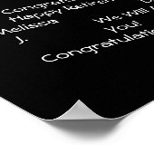 警察退職ゲストブックシンブルーラインブラック ポスター (角)