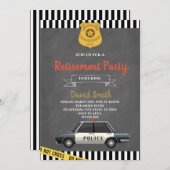 警察退職パーティの招待状 招待状 (正面/裏面)