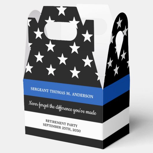 警察退職パーティーカスタム薄い青い線 フェイバーボックス (オープン)