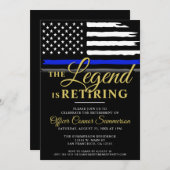 警察退職パーティーシン・ブルー・ライン法曹司 招待状 (正面/裏面)