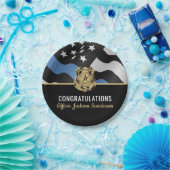 警察退職パーティーブルーラインおめでとう ペーパープレート (パーティー)