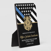 警察退職パーティーブルーラインウェルカム フォトプラーク (側面)