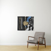 警察退職パーティーブルーライン法執行部 タペストリー (インサイチュ(横))