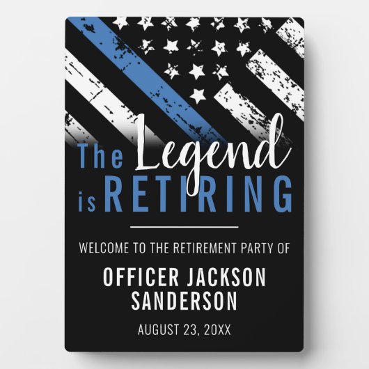 警察退職パーティーブルーライン法執行部 フォトプラーク (正面)