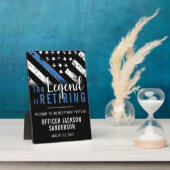 警察退職パーティーブルーライン法執行部 フォトプラーク (側面)