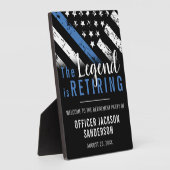 警察退職パーティーブルーライン法執行部 フォトプラーク (側面)