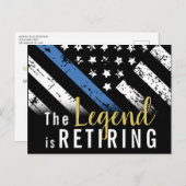 警察退職パーティーブルーライン法執行部 ポストカード (正面/裏面)