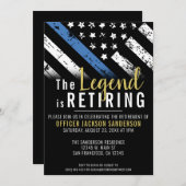 警察退職パーティーブルーライン法執行部 招待状 (正面/裏面)