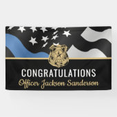 警察退職パーティーブルーライン法執行部 横断幕 (横)