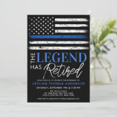 警察退職パーティーブルー法執行部 招待状 (スタンド正面)