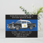 警察退職パーティーヴィンテージカーブルーライン 招待状 (スタンド正面)