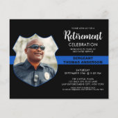 警察退職パーティー予算写真招待状 (正面)