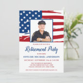警察退職パーティー写真米国アメリカ国旗 招待状 (スタンド正面)