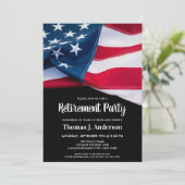 警察退職パーティー愛国的アメリカ国旗 招待状 (スタンド正面)