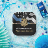 警察退職パーティー法エンフォメント・ブルーライン ペーパープレート (パーティー)