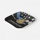 警察退職パーティー法エンフォメント・ブルーライン ペーパープレート (傾斜あり)