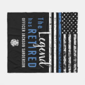 警察退職パーティー法執行官 フリースブランケット (正面(横))