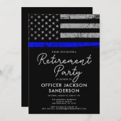 警察退職パーティー法執行官 招待状 (正面/裏面)