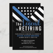 警察退職パーティー法執行官 招待状 (正面/裏面)