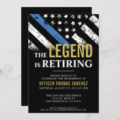 警察退職パーティー法執行官 招待状 (正面/裏面)