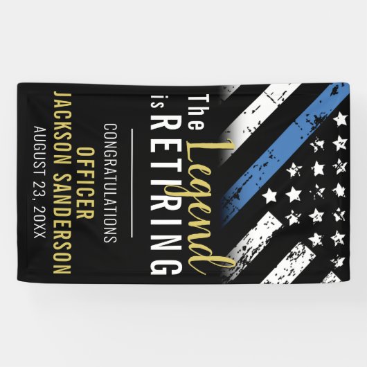 警察退職パーティー法執行官 横断幕 (横)