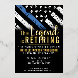 警察退職パーティー法執行官 箔招待状