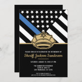 警察退職パーティー法執行機関 招待状 (正面/裏面)