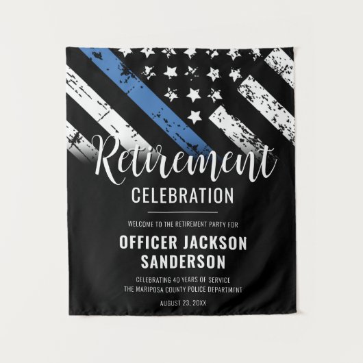 警察退職パーティー法執行歓迎 タペストリー (正面)