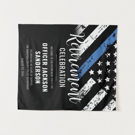 警察退職パーティー法執行歓迎 タペストリー (正面(横))