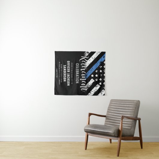 警察退職パーティー法執行歓迎 タペストリー (インサイチュ(横))