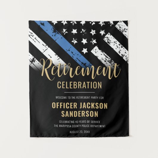警察退職パーティー法執行歓迎 タペストリー (正面)