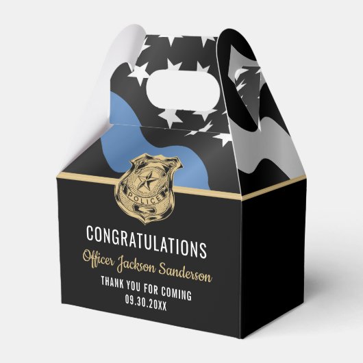 警察退職パーティー法執行青色線 フェイバーボックス (正面サイド)