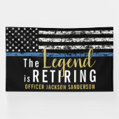 警察退職パーティー法執行青色線 横断幕 (横)