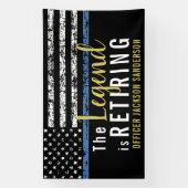 警察退職パーティー法執行青色線 横断幕 (縦)