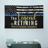 警察退職パーティー法執行青色線 横断幕 (トレードショー)