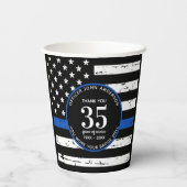 警察退職パーティー法執行青色線 紙コップ (裏面)