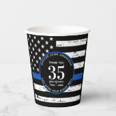 警察退職パーティー法執行青色線 紙コップ (正面)