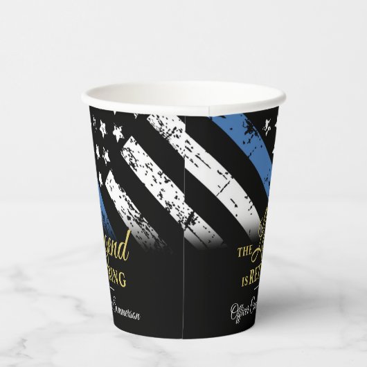 警察退職パーティー法執行青色線 紙コップ (右)