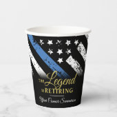警察退職パーティー法執行青色線 紙コップ (正面)