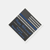 警察退職パーティー薄い青い線のフラグ スタンダードカクテルナプキン (角)