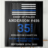 警察退職パーティー薄い青い線のフラグ タペストリー