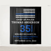 警察退職パーティー記念日シンブルーライン タペストリー (正面)