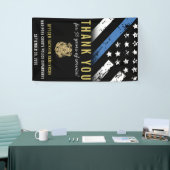 警察退職パーティー記念日シンブルーライン 横断幕 (トレードショー)